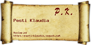 Pesti Klaudia névjegykártya